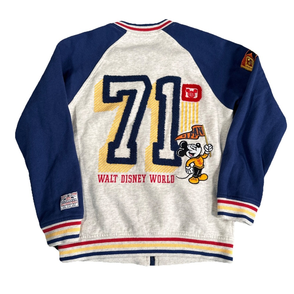 Disney World Disney Parks Kids Full Zip Jacket SZ M Mickey Mouse Double Sided